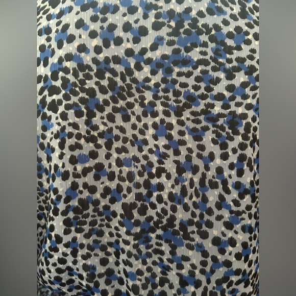 Express Chic Blue Patterned Dress Size Medium Worn Only-Once-Excellent Condition - Picture 3 of 4